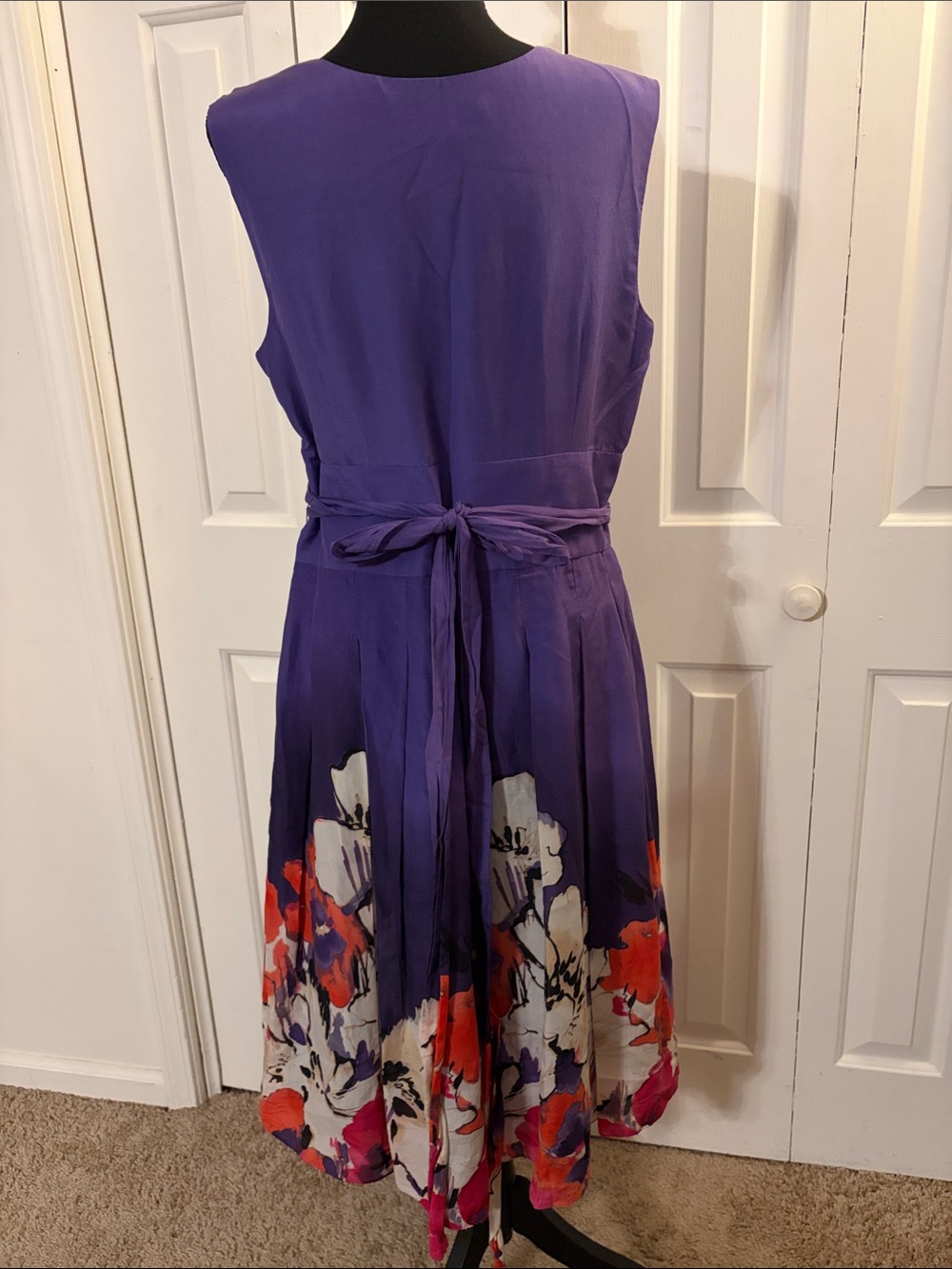 Jones New York Purple Floral Fit and Flare Midi Dress - Picture 2 of 9